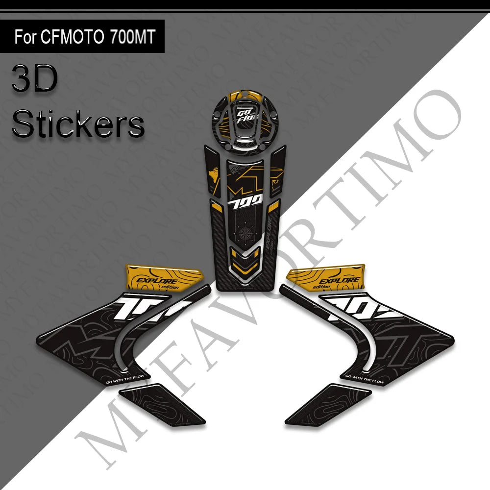 NEW Motorcycle For CFMOTO 700MT Touring Bike Adventure Tank Pad Side Grips Gas Fuel Oil Knee Protector Stickers Decals 700 mt