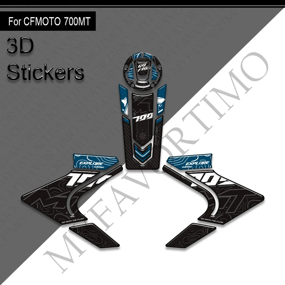 NEW Motorcycle For CFMOTO 700MT Touring Bike Adventure Tank Pad Side Grips Gas Fuel Oil Knee Protector Stickers Decals 700 mt