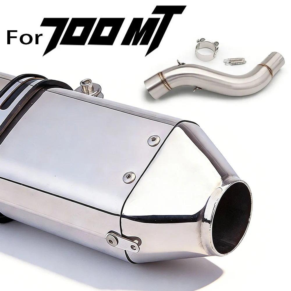 Motorcycle Exhaust Pipe Suitable for CFMOTO 700MT Modified Stainless Steel Exhaust Complete System Set Muffler with DB Killer