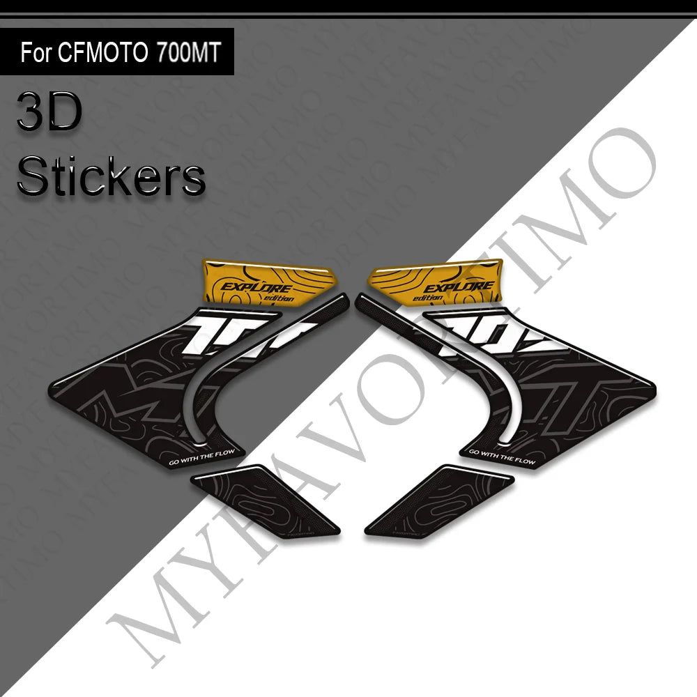 NEW Motorcycle For CFMOTO 700MT Touring Bike Adventure Tank Pad Side Grips Gas Fuel Oil Knee Protector Stickers Decals 700 mt