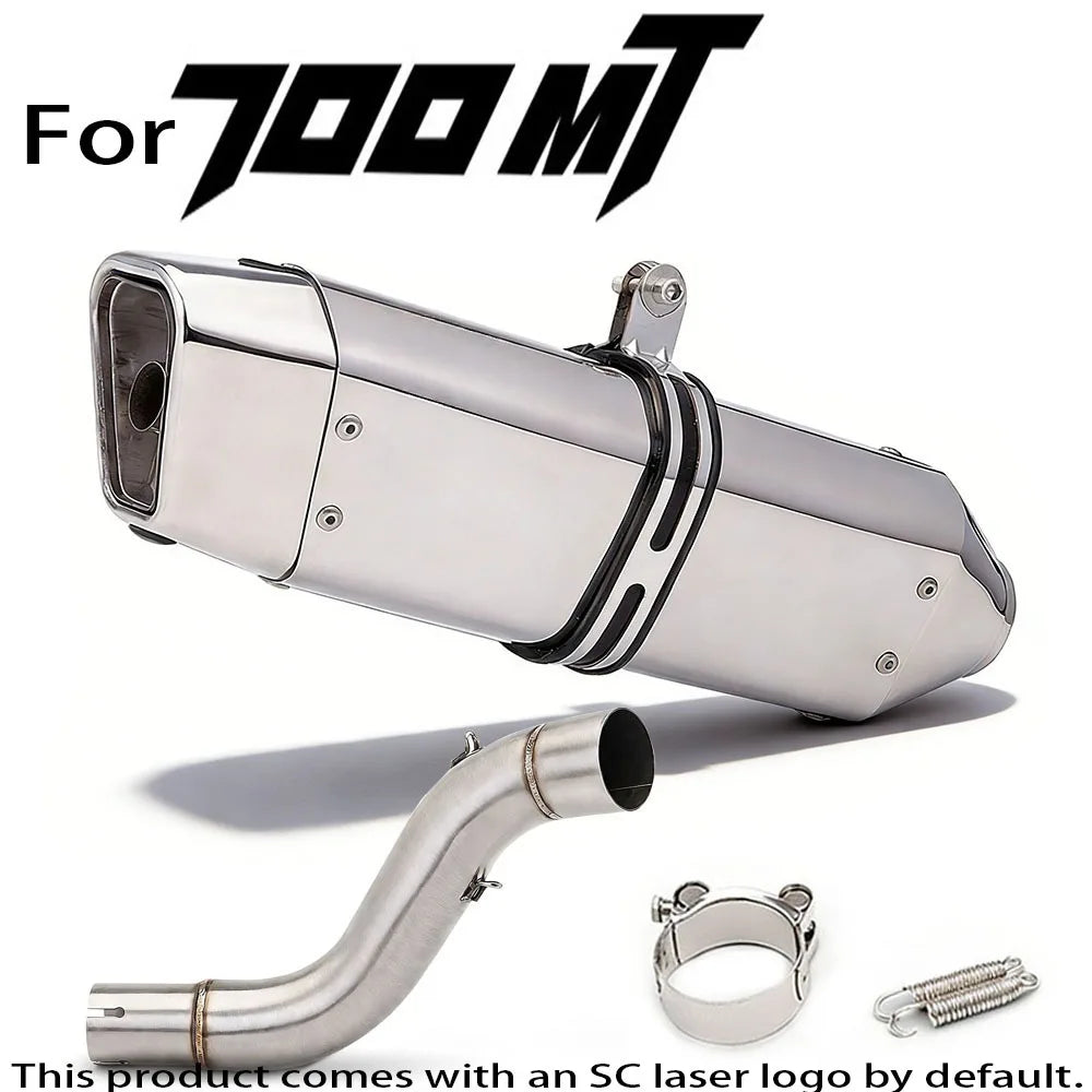 Motorcycle Exhaust Pipe Suitable for CFMOTO 700MT Modified Stainless Steel Exhaust Complete System Set Muffler with DB Killer