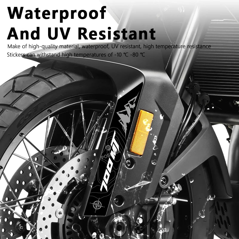 POSFIRA Motorcycle Front Fender Stickers Vinyl Decals for CF Moto 700 MT CFMoto 700MT MT700 2025 Mudguard Decoration Accessories