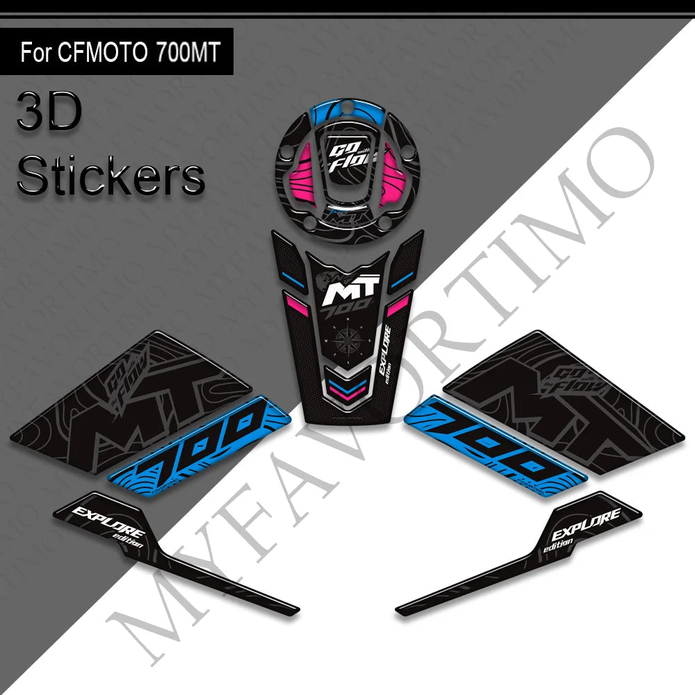 NEW Motorcycle For CFMOTO 700MT Touring Bike Adventure Tank Pad Side Grips Gas Fuel Oil Knee Protector Stickers Decals 700 mt