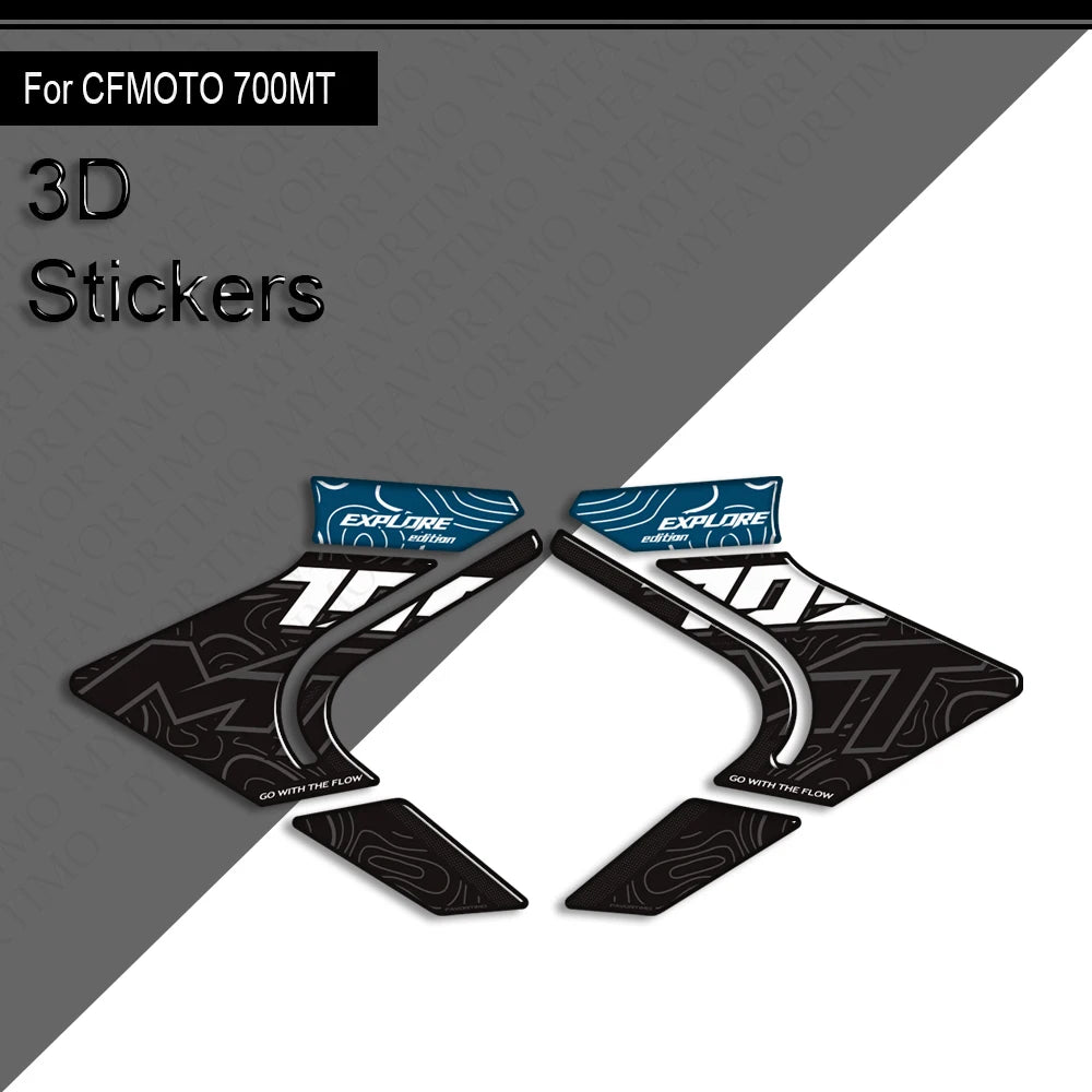 For CFMOTO CF MOTO 700MT 700 MT Touring Bike Adventure ADV Tank Pad Side Grips Gas Fuel Oil Knee Protector Stickers Decals